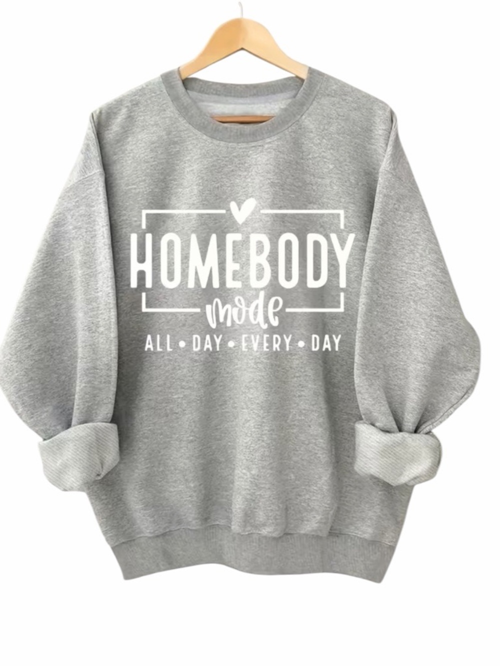 Homebody Mode Graphic Sweatshirt - Light Gray In Size Large NWOT